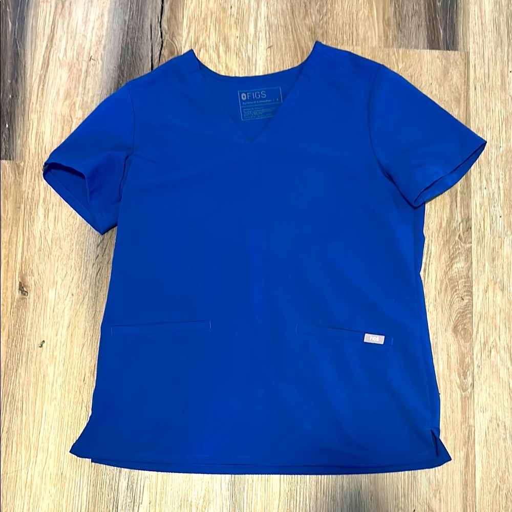 Winning Blue Casma Scrub Top, Figs Size Small